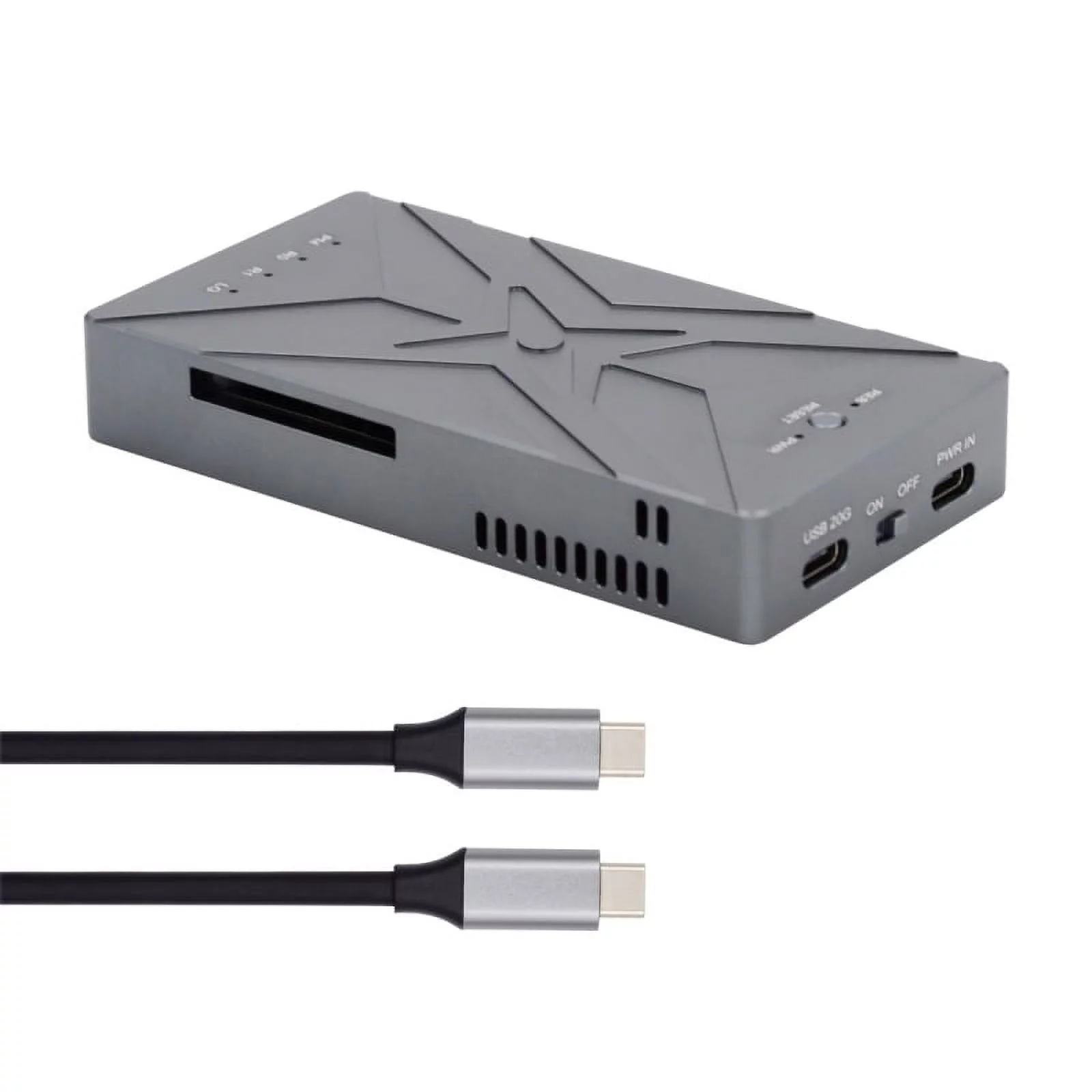 CY Dual NVME M.2 NGFF M-Key to USB-C Type-C Raid0 Raid1 JOBD Big Enclosure 20Gbps with Fan Raid0 Hyper Adapter