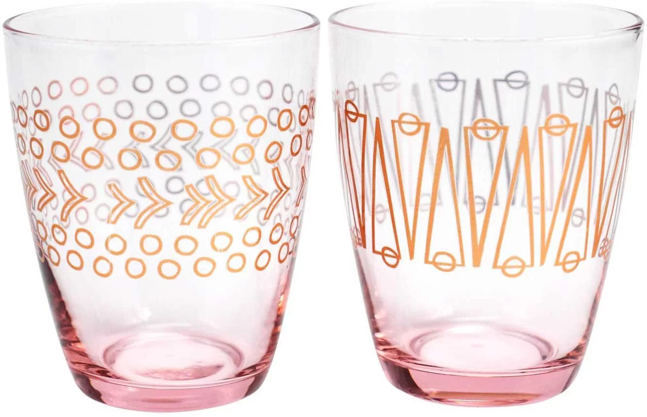 Plum and Punch Pink Stemless Wine Glass Set of 2, 10.5 oz. Pink, Wine