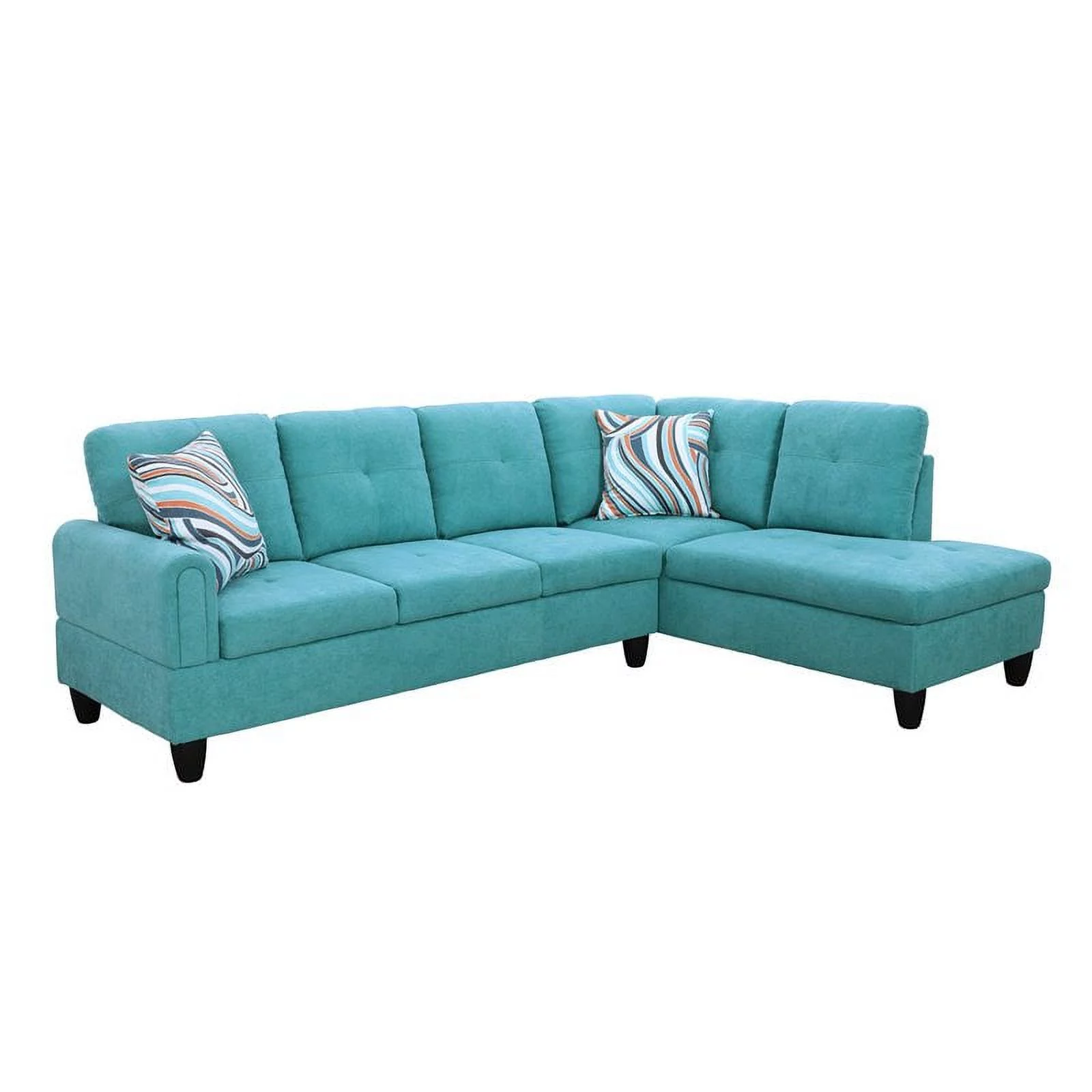 Star Home Living Puebla Linen Fabric Sectional Sofa Set in Green