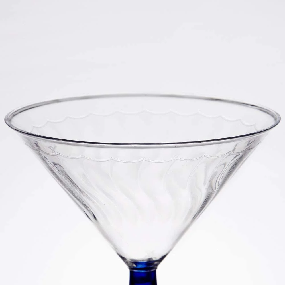 Flairware 2-Piece Martini Glass, 6-Ounce, Blue