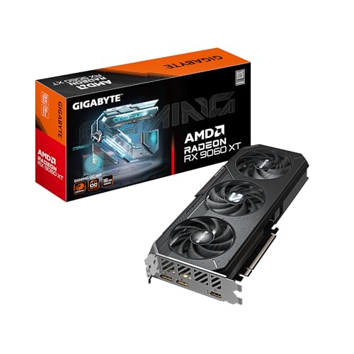GIGABYTE Radeon RX 9060 XT Gaming OC 16G Graphics Card, PCIe 5.0, 16GB GDDR6, GV-R9060XTGAMING OC-16GD Video Card