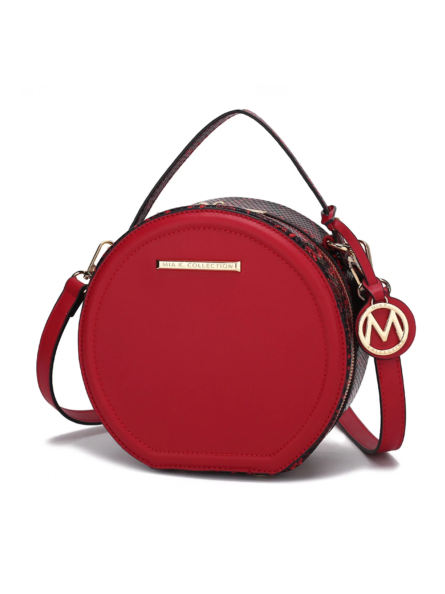 MKF Collection Mallory Vegan Leather Women's Crossbody Bag, Elegant Mini Satchel Purse Handbag by Mia K - Red