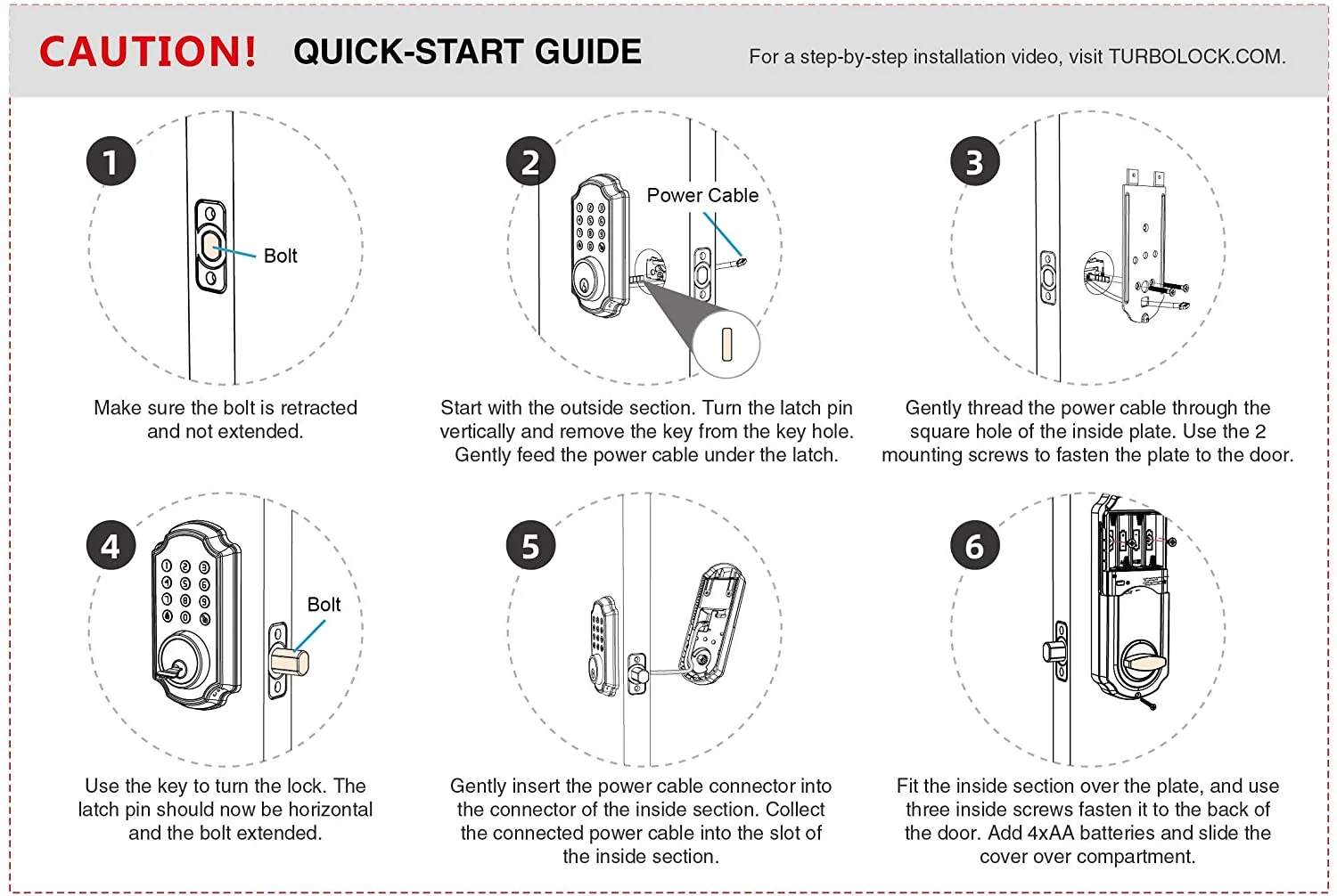 TURBOLOCK TL117 Smart Lock for Front Door with Keypad Digital Electric Deadbolt with App