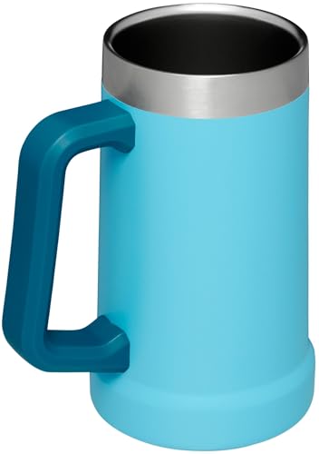 Stanley Stay-Chill Beer Stein 24 oz | Heavy Duty Big Grip Handle | Beer Tumbler Drink Cup, Holds 2 Cans | Insulated Stainless Steel Party Mug | BPA-Free | Azure