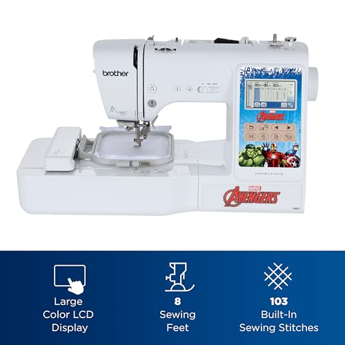 Brother LB5500M Marvel 2-in-1 Combo Sewing & Embroidery Machine, 16.5 x 7.76 x 12.1 inches, White