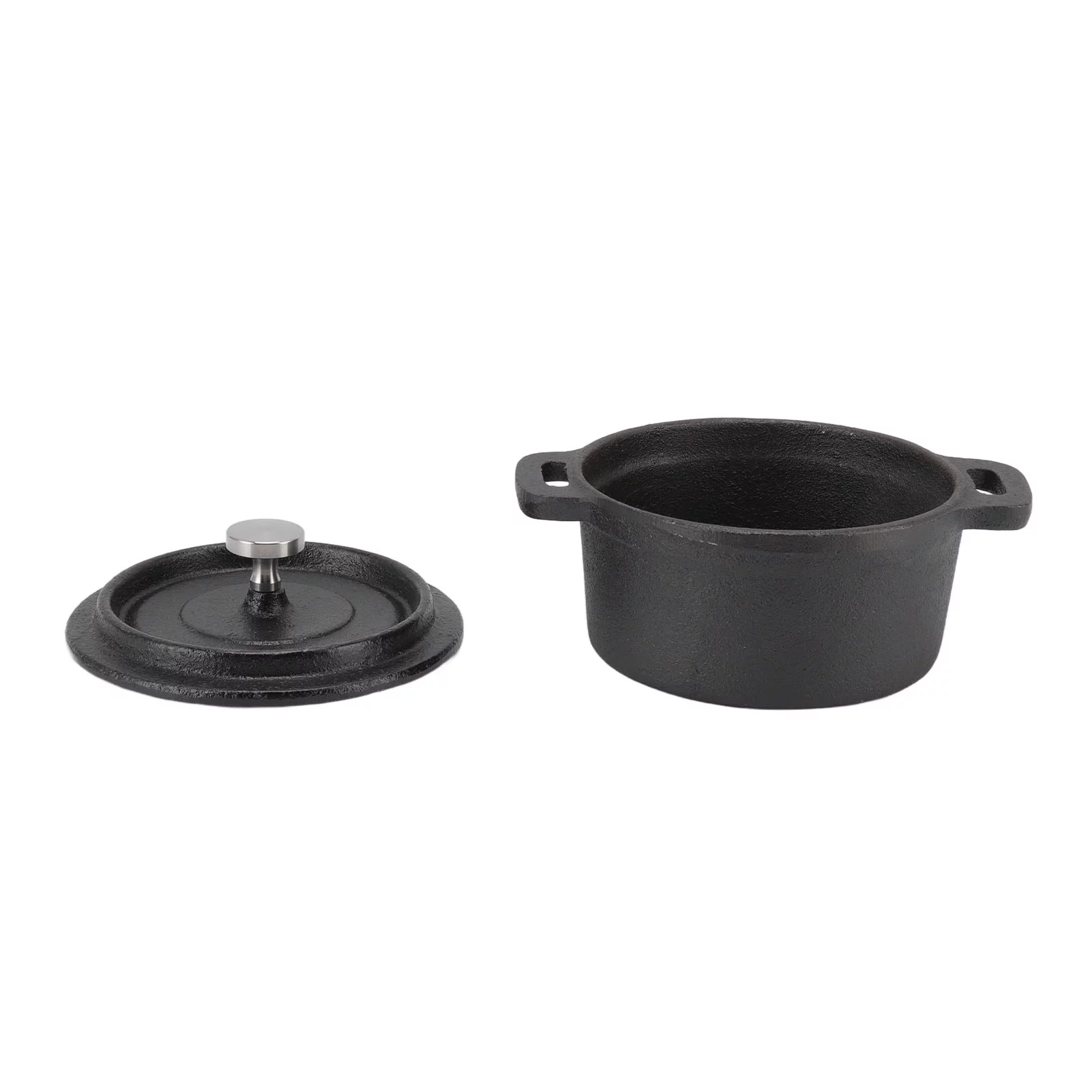 Dutch Oven Double Traditional Style Thickened Ergonomic Handle Insulation Cast Iron Cooking Pot with Lid Diameter 20CM