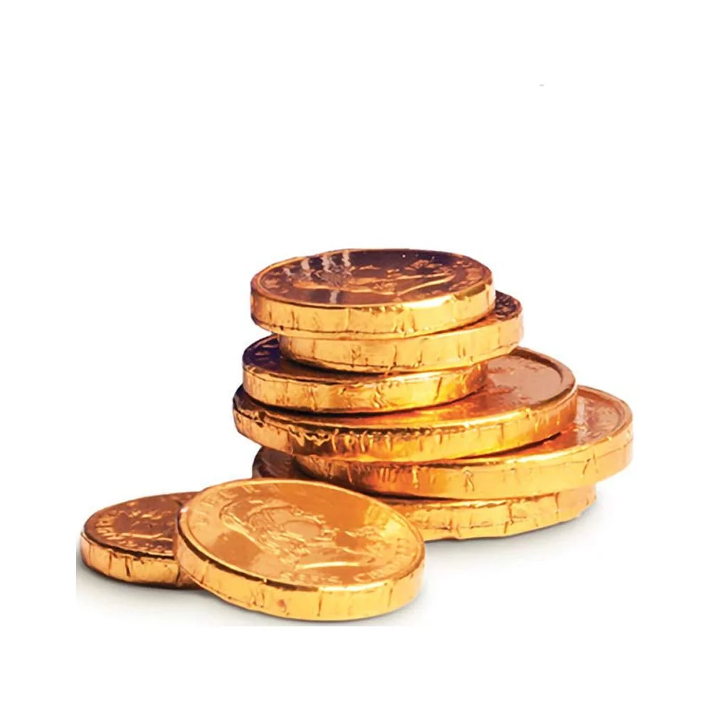 Greetings Milk Chocolate Coins, Stocking Stuffers, Nut-Free, Belgian Milk Chocolate Coins, 1LB, Kosher Certified Gelt (Single)
