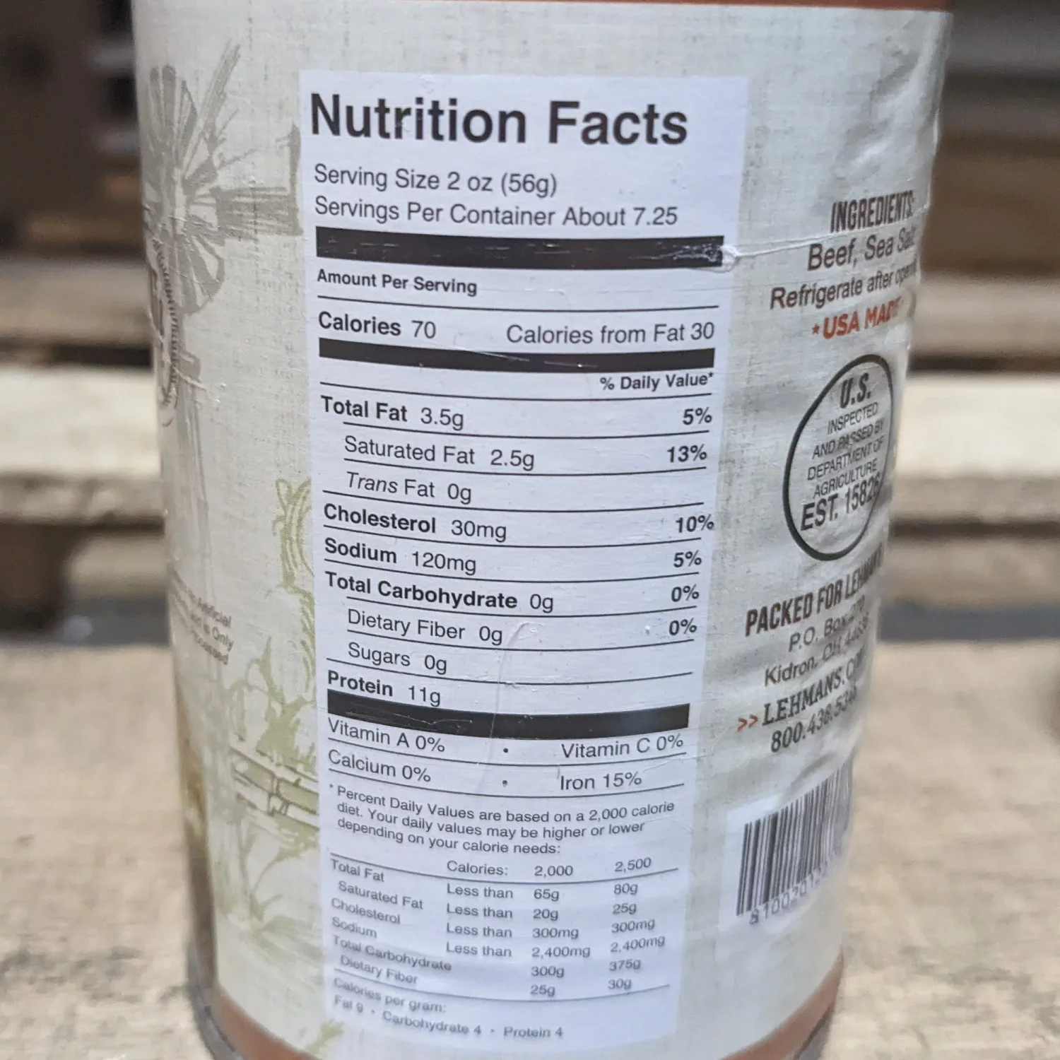 Lehman's All-Natural USA Made Ready to Eat Canned Ground Beef Meat, 14.5 Oz, Case of 24