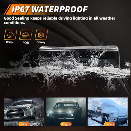 Tail Light Compatible with Fo-rd Mus-tang 1987-1993, [DOT] [Waterproof] Brake Rear Lamp with Housing (Left + Right), Replace OEM #‎E7ZZ-13404-A, E7ZZ-13405-A, FO2801168, FO2800168, Smoked Lens