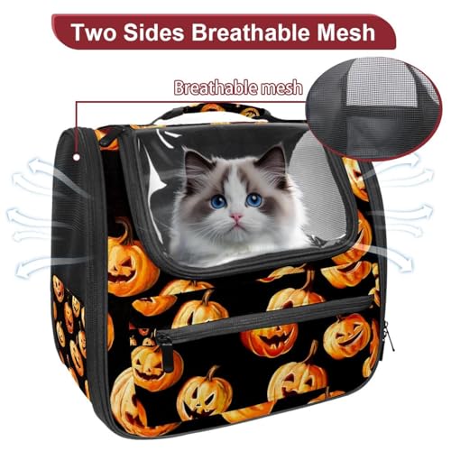 Seamless Pattern of Halloween Pet Carrier Airline Approved Pet Carrier Bag Dog Carrier for Small Medium Cats Dogs Puppies Kitten