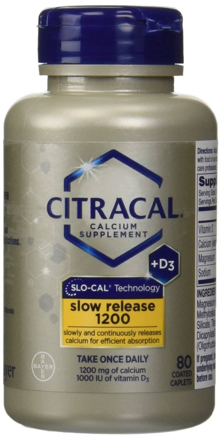 Citracal Calcium Plus D Slow Release 1200 80 Count (Pack of 3)