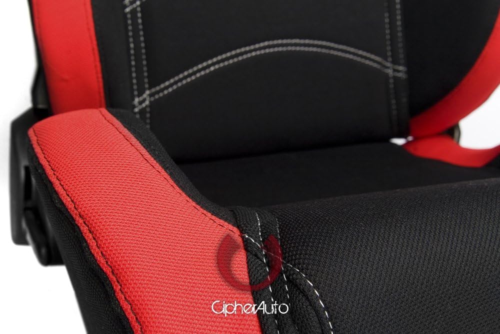 Racing Seats -Red and Black Cloth - Pair