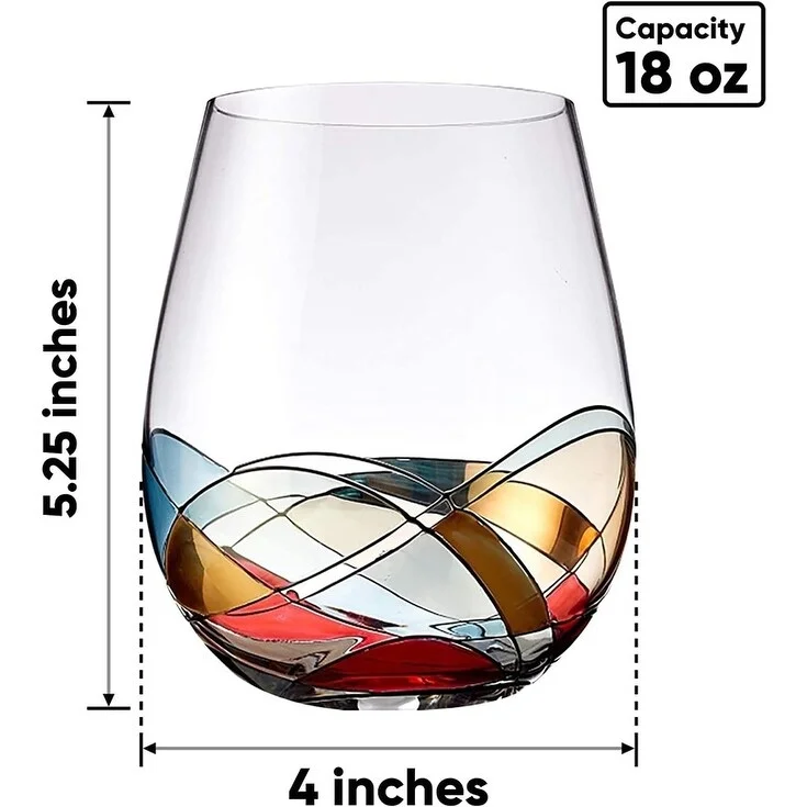 Bezrat Stemless Wine Glasses Gift Set