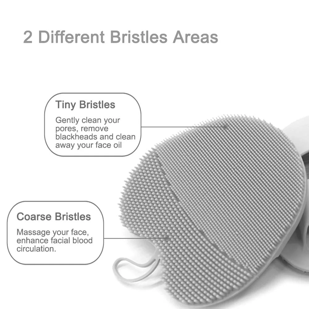 Food-grade Silicone Face Brush Manual Facial Cleansing Scrubber Pad, with Soft Body Brush Gentle Exfoliating Shower Glove