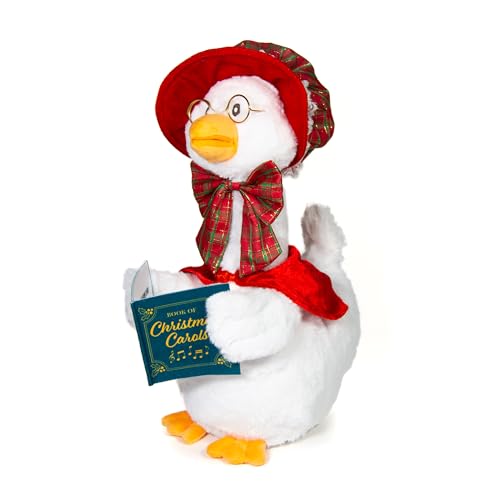 Cuddle Barn - Carolin' Mother Goose | Animated Musical Singing Christmas Caroling Soft Plush Toy, 14 inches