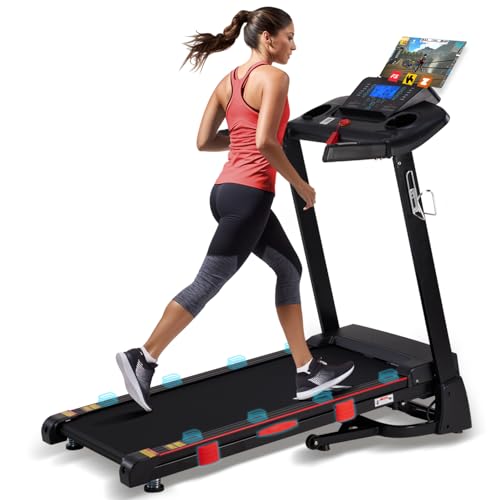 15% Auto Incline Treadmills for Home, 10 MPH Speed, 3.0 HP Foldable Treadmill, 18