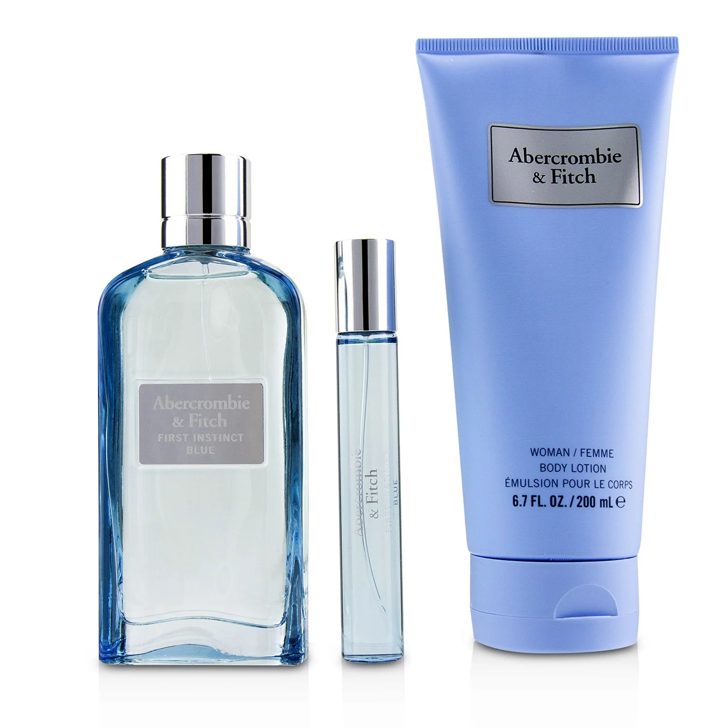 Abercrombie & Fitch First Instinct Blue Coffret: Eau De Parfum Spray 100ml/3.4oz + Body Lotion 200ml/6.7oz + Eau De Parfum Spray 15ml/0.5oz  3pcs