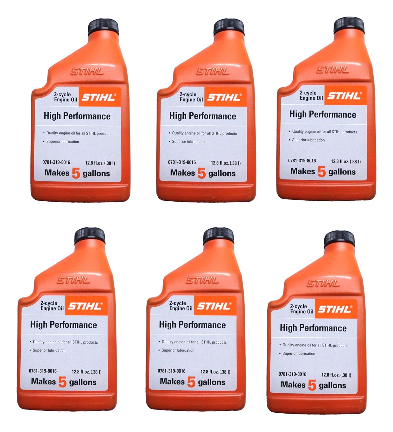 STIHL 0781 319 8010 12.8 Ounce High Performance 2 Cycle Engine Oil, 6 Pack
