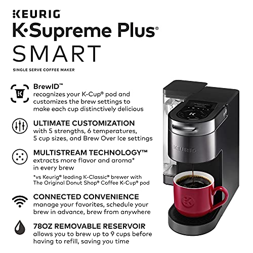 Keurig® K-Supreme Plus SMART Single Serve K-Cup Pod Coffee Maker (Black) 3-Month Brewer Maintenance Kit