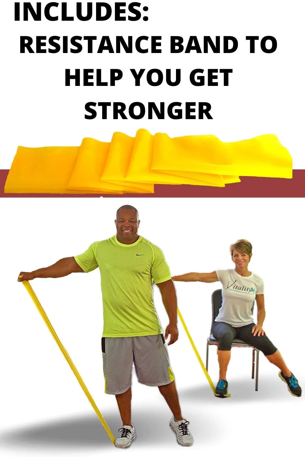 Vitality 4 Life with Curtis Adams Premium Seniors Exercise DVD System - 5DVDs + Resistance Band + Balance Exercises + Nutrition Guide + Bonus Gift