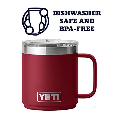 YETI Rambler 10 oz Stackable Mug, Vacuum Insulated, Stainless Steel with MagSlider Lid, Stainless