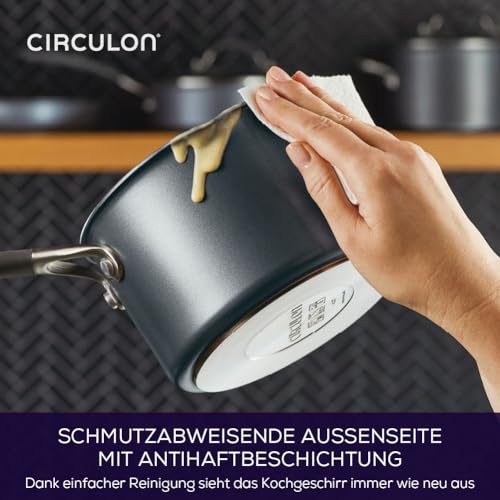 Circulon A1 Series with ScratchDefense Technology Nonstick Induction Stockpot with Lid, 8 Quart, Graphite
