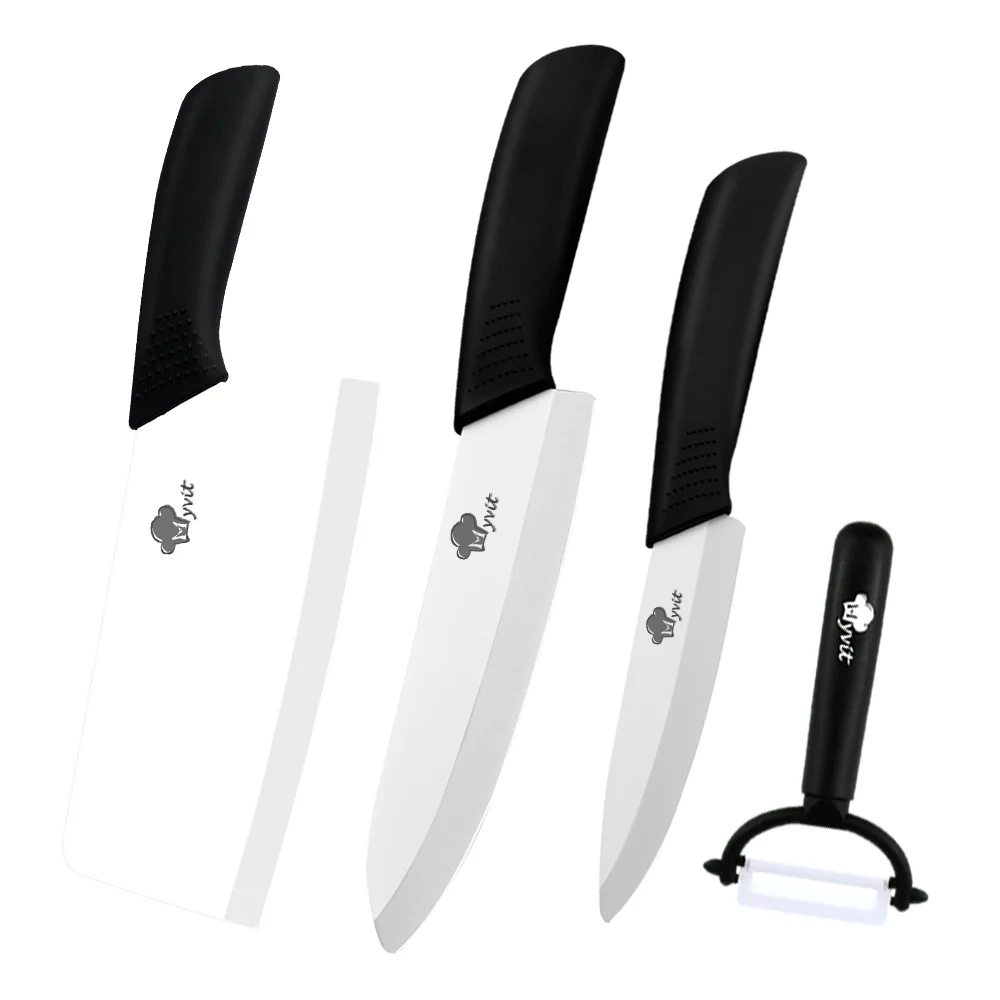 7inch Lager Ceramic Meat Cleaver Knife Set with Blade Covers 4