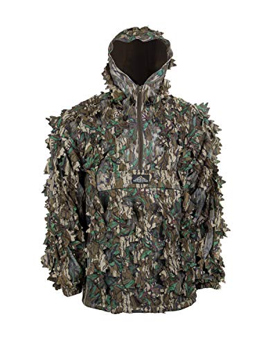 North Mountain Gear - Premium Camouflage Leafy Hunting Jacket For Men- 1/2 Zip With Hood