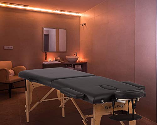 BestMassage Massage Bed Portable Massage Table 24 inche Wide Lash Bed Heigh Adjustable 2 Folding Spa Table with Non-Woven Bag for Spa Footmassage Facial CareSpa Tattoo