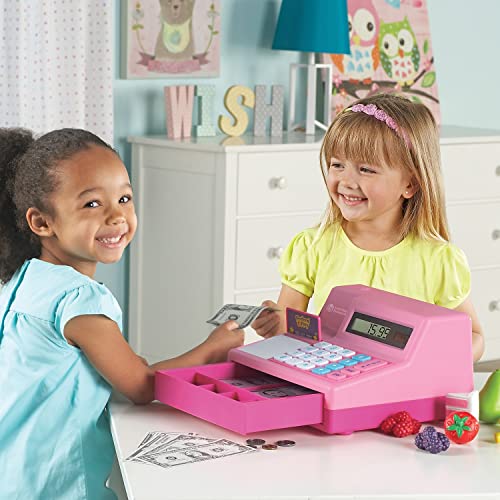 Learning Resources Pretend & Play Calculator Cash Register Toy - Gift for Kids, Toddler Toys, Play Money & Credit Card, Shopping Store Playset, Educational Preschool Activities