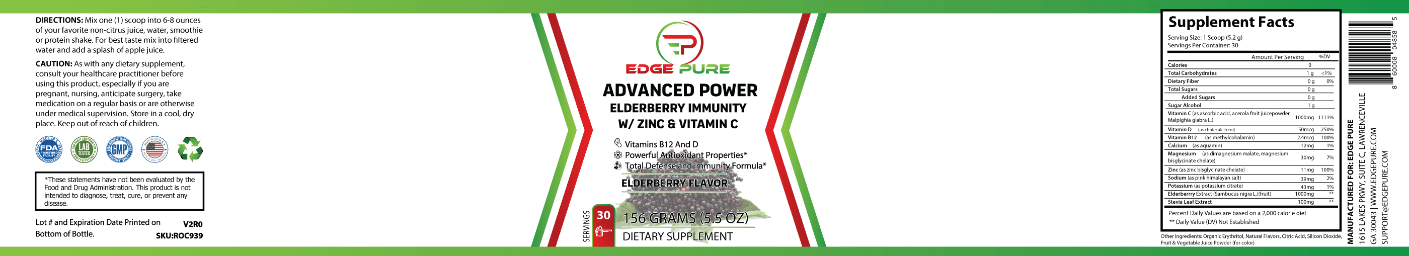 Advanced Power Elderberry Immunity w/Zinc & Vitamin C