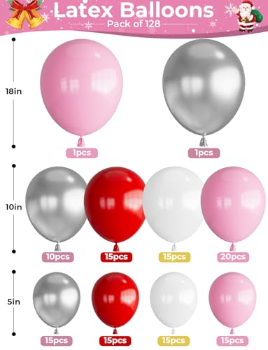 Christmas Balloon Garland Arch Kit, 132PCS Red Green Gold Xmas Balloons with Candy Cane, Wreath, Star, Merry Christmas Foil Balloons for Xmas Decor, Holiday Party Supplies Indoor Outdoor