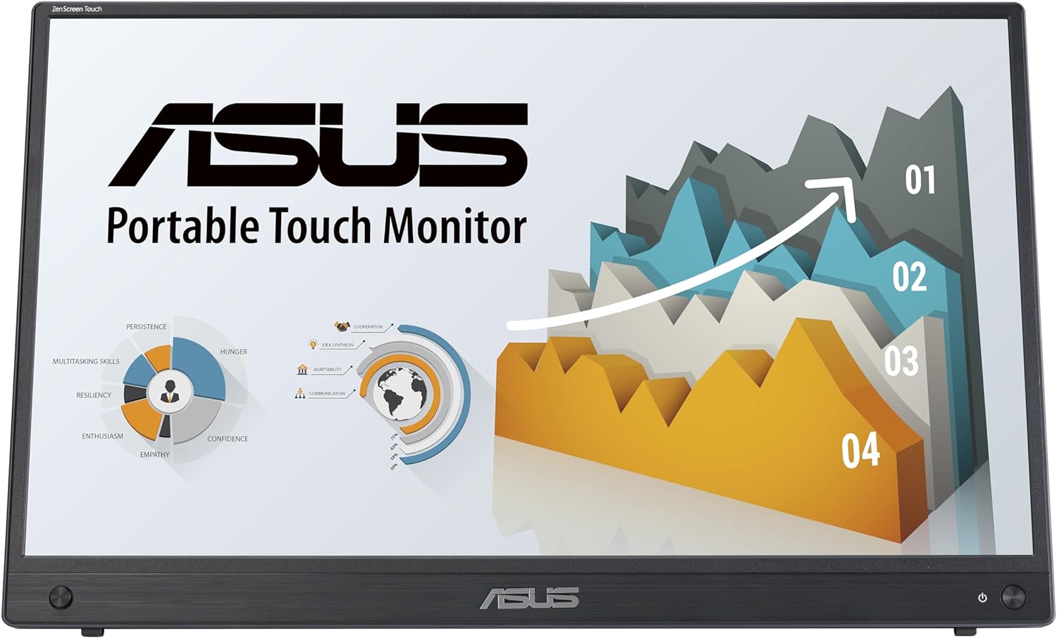 ASUS ZenScreen Touch 16” USB-C Portable monitor (MB16AMTR) - Full HD, IPS, Built-in Battery, Kickstand, Tripod socket, Eye Care, Compatible with Laptops, Smartphones and Game Consoles, 3 yr warranty