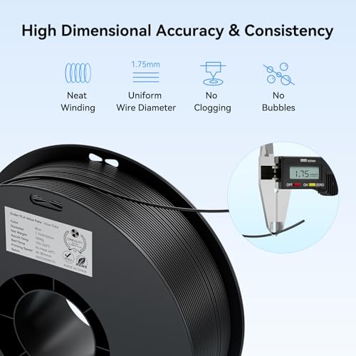 Creality 2kg Black & White PLA 1.75mm Filament Bundle for 3D Printing with No-Tangling Strong Bonding and Overhang Performance, Accuracy +/- 0.02mm