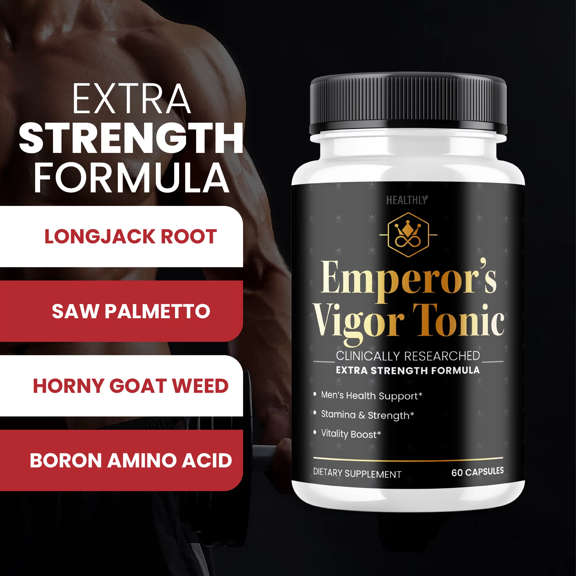 (5 Pack) Emperor's Vigor Tonic Men's Stamina & Strength Vitality Boost Health Support (300 Capsules)
