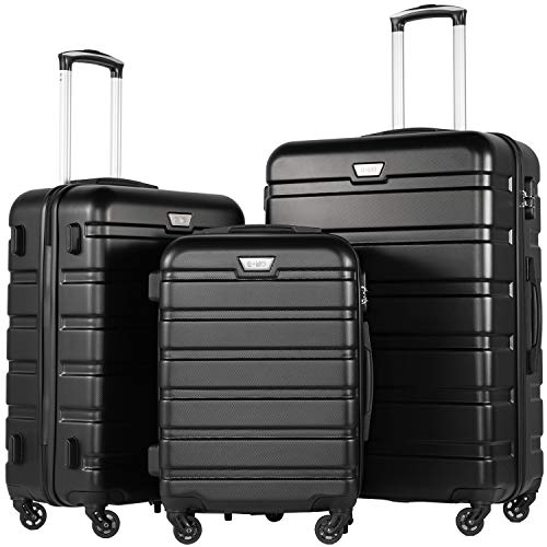 Coolife Luggage 4 Piece Set Suitcase Spinner Hardshell Lightweight TSA Lock