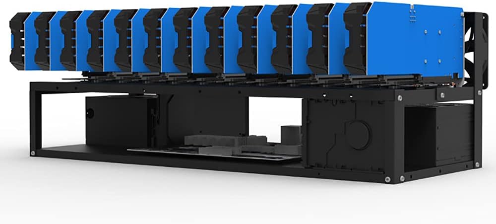 ITX (17 x 17cm) ATX MATX PC Motherboard Case Frame, Open Bare Metal Air Water Cooling Fan Stand Chassic Test Bench Vertical Rack Computer Board Overclocking Heat Dissipation(Vertical Black)
