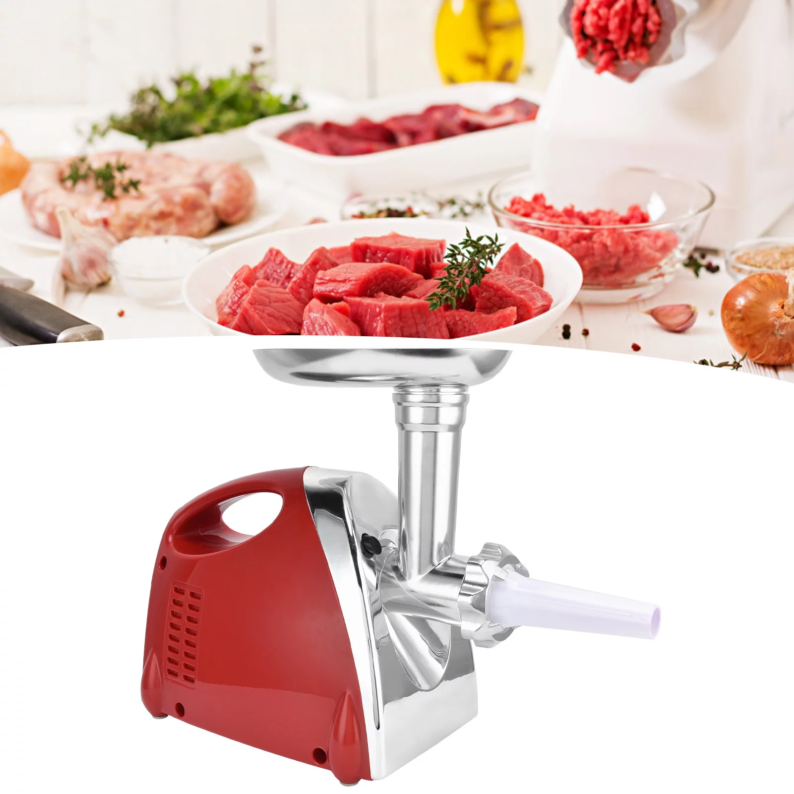 2800W Electric Meat Grinder and Sausage Stuffer for Home and Commercial Use - Durable Stainless Steel Material, High-Performance Meat Grinder, Low-Noise Operation[US-110V]