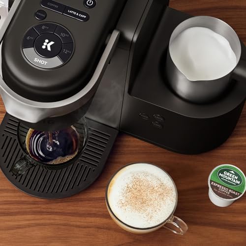 Keurig K-Cafe Single-Serve K-Cup Coffee Maker, Latte Maker and Cappuccino Maker, Comes with Dishwasher Safe Milk Frother, Coffee Shot Capability, Compatible with all Keurig K-Cup Pods, Dark Charcoal