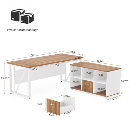 Tribesigns 63 inches Executive Desk and 47