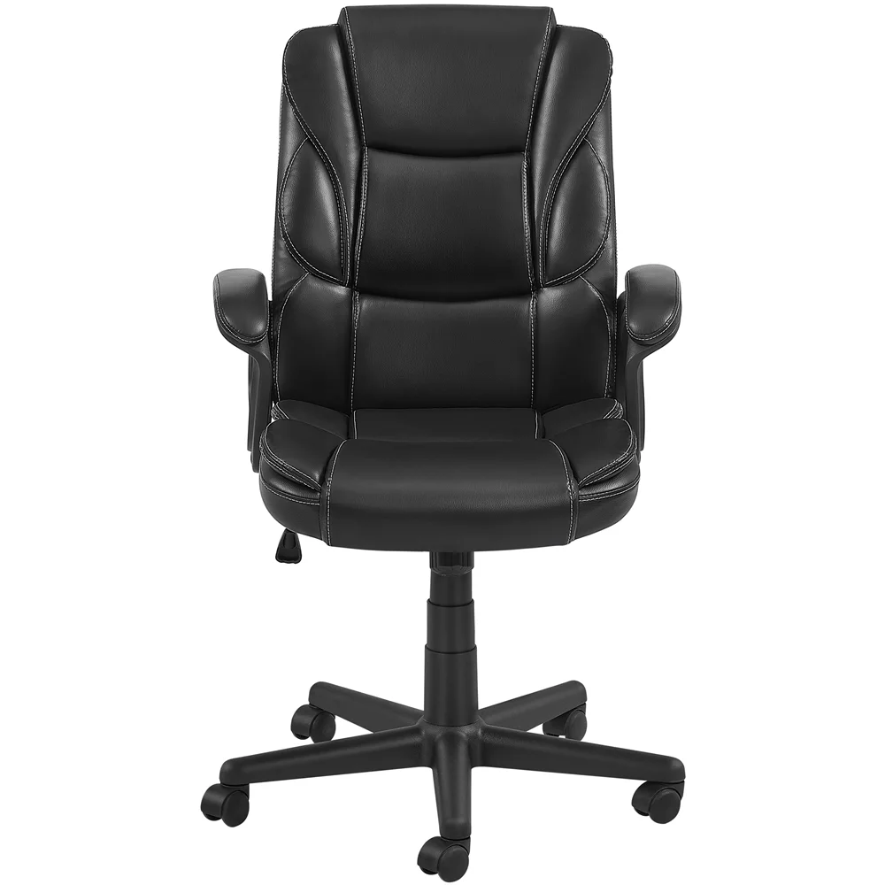 Yaheetech Adjustable PU Leather Executive Chair with High Back, Black