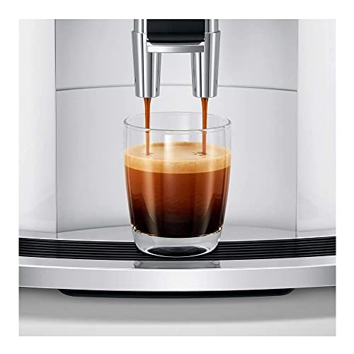 Jura E8 Automatic Espresso Machine (Piano White) with Glass Milk Container (2 Items)