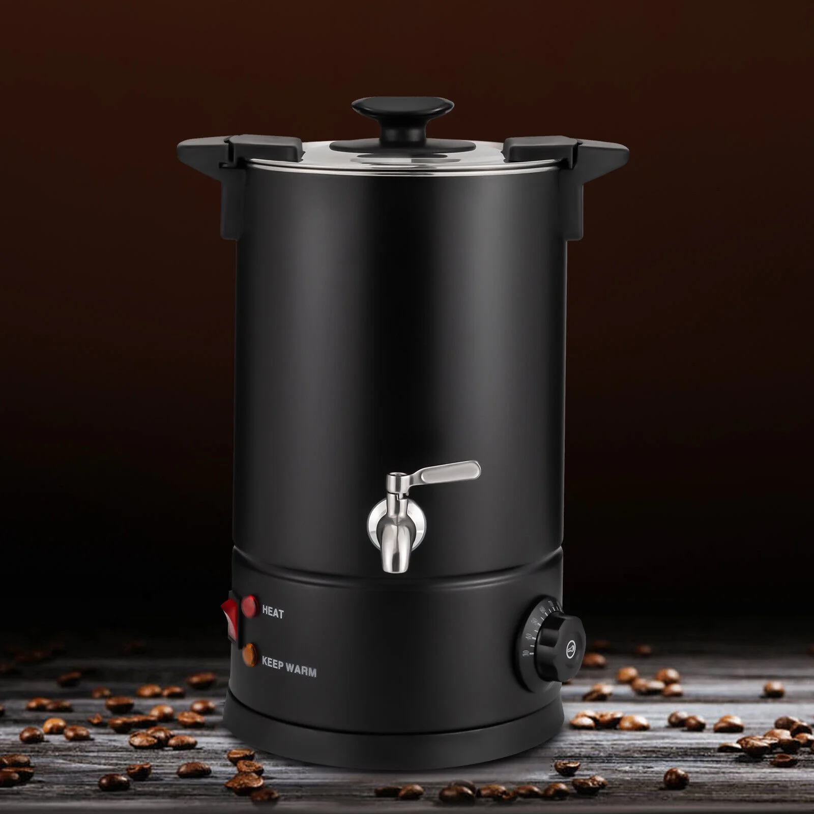 ZhdnBhnos 8L 1KW Commercial Coffee Urn Stainless Steel Coffee Maker Water Urn Tea Brewer Office Hot Drink Dispenser