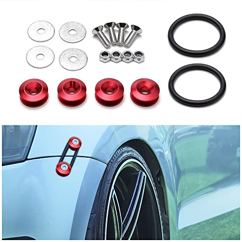 VAGURFO Bumper Quick Release Car Front Rear Bumper Quick Release Fasteners,CNC Billet Bumper Trunk Quick Release Fastener Kit,Universal Aluminum Fasteners Washers Bolts Kit (Colorful)
