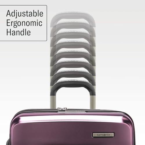 Samsonite Carry-On Pro Front Pocket Hardside Expandable 21-Inch Octiv Luggage: Durable & Impact Resistant, 360° Aero Trac Spinner Wheels, Adjustable Telescopic Handle, TSA Approved Lock - Silver
