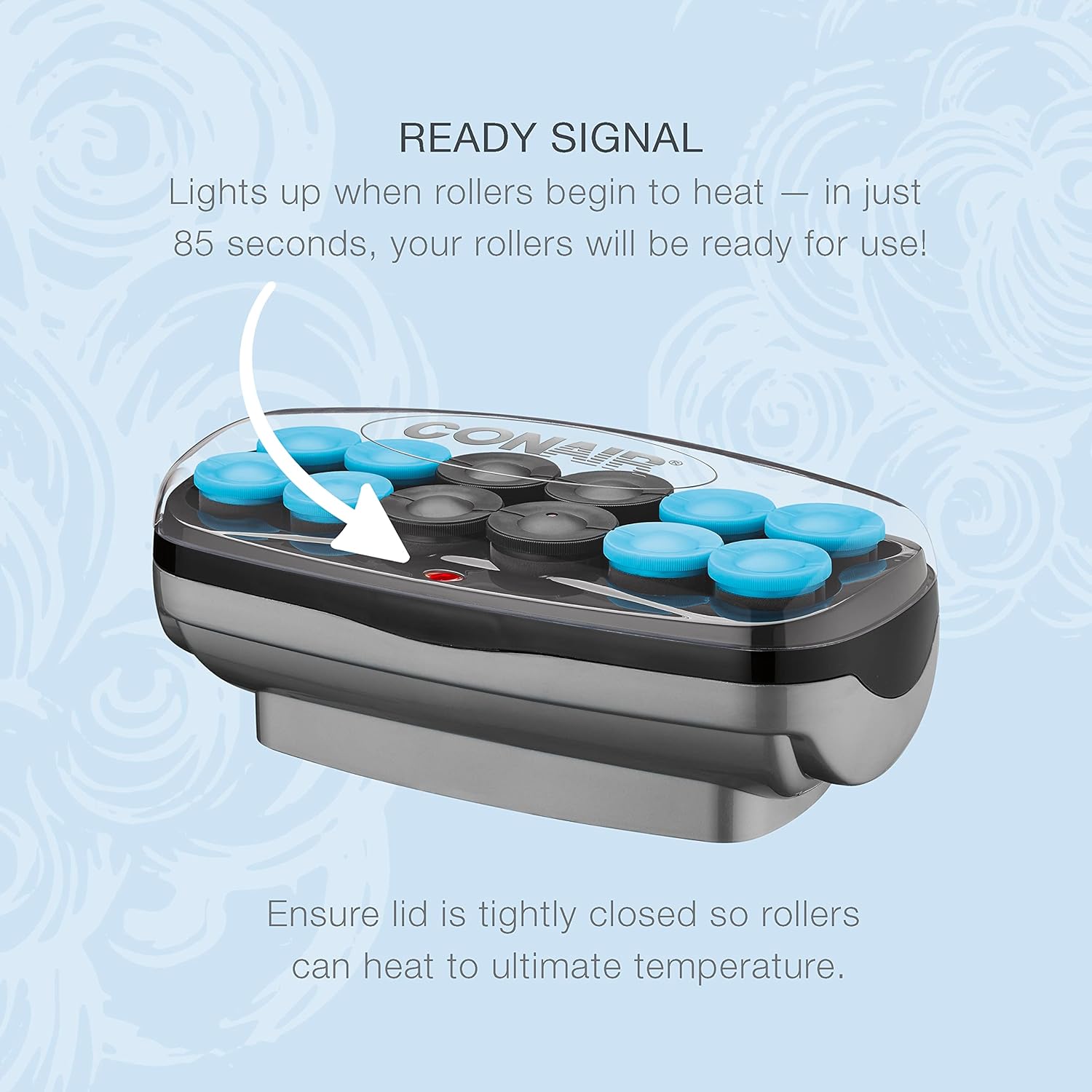 Conair Ceramic 1 1/2-inch and 1 3/4-inch Hot Rollers, Wire Pins Included, Create Big Curls and Voluminous Waves