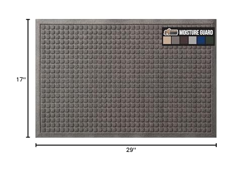 GORILLA GRIP Front Door Mat, 35x23, Indoor Outdoor Ultra Absorbent Moisture Guard Doormat, Absorbs Up to 5.7 Cups of Water, Stain and Fade Resistant, Rubber Backing Doormats, Captures Dirt, Beige