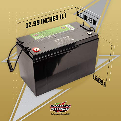 Interstate Batteries 12V 35AH Sealed Lead Acid (SLA) AGM Deep Cycle Battery (DCM0035) Insert Terminals