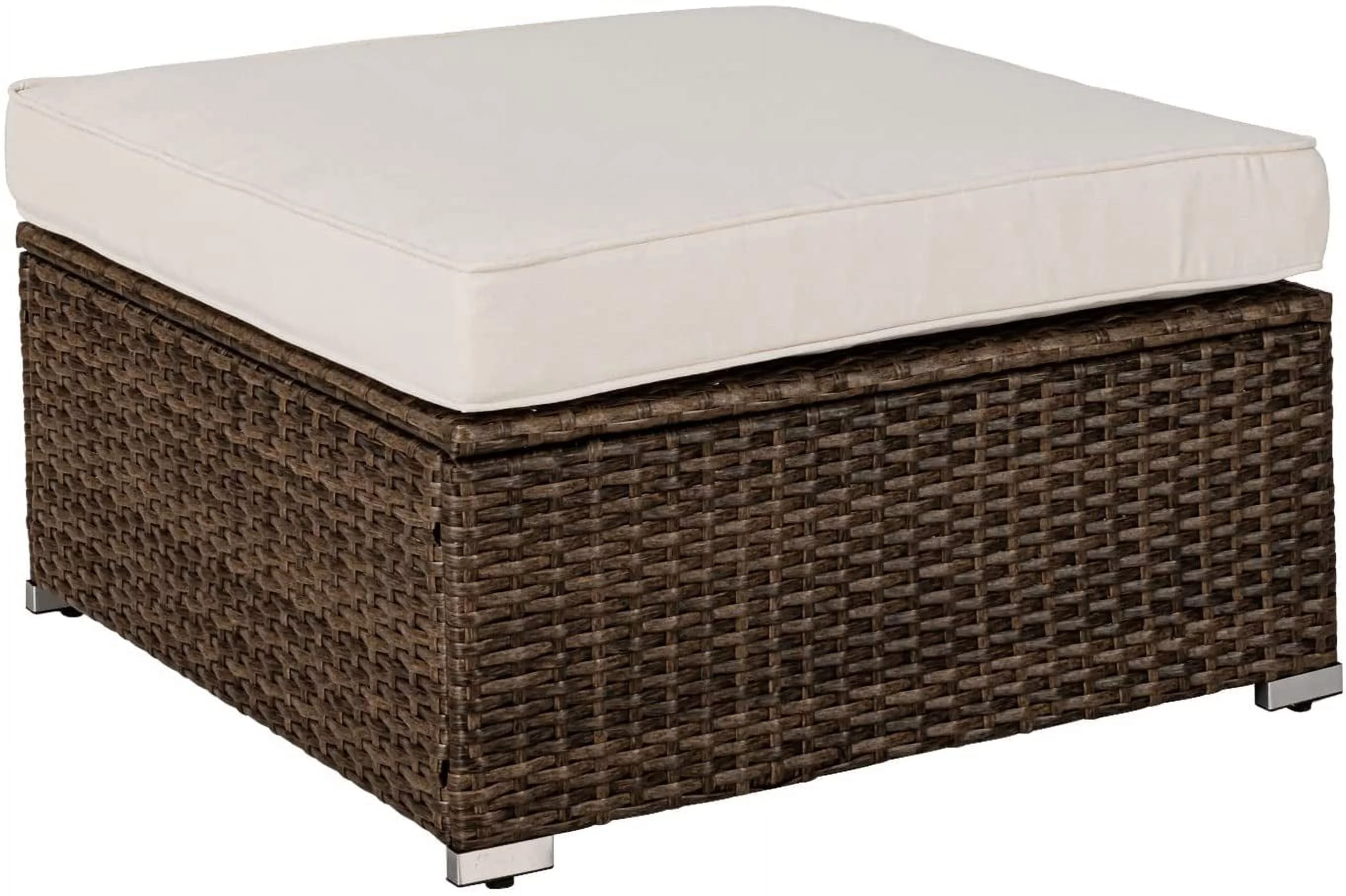 COSIEST Outdoor Furniture Brown Armless Chair for Expanding Wicker Sectional Sofa Set