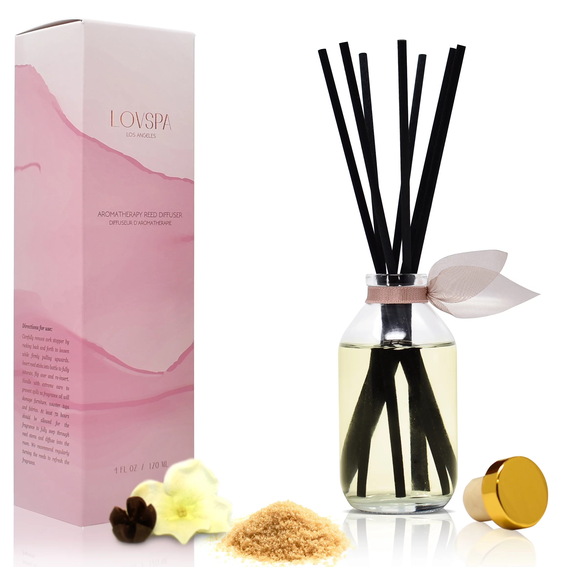 LOVSPA Warm Vanilla Sugar Reed Diffuser Oil Set
